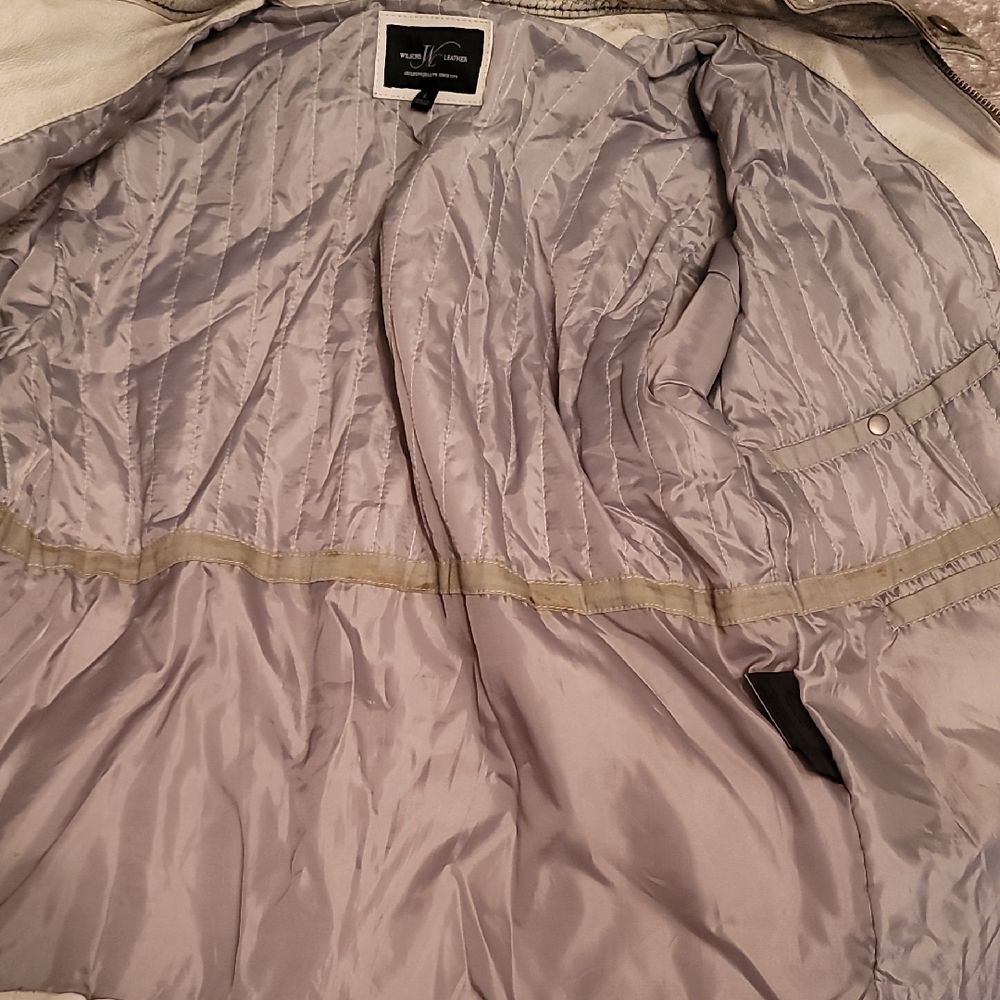 Men's Large Wilsons Leather Dark/Light Gray Jacket - Picture 3 of 6